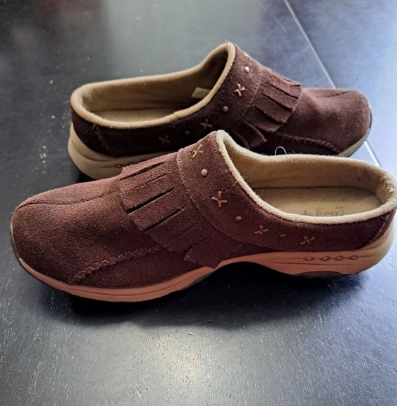 Easy Spirit Tamias Leather Fringed Mules   Size 8.5 - Picture 6 of 10